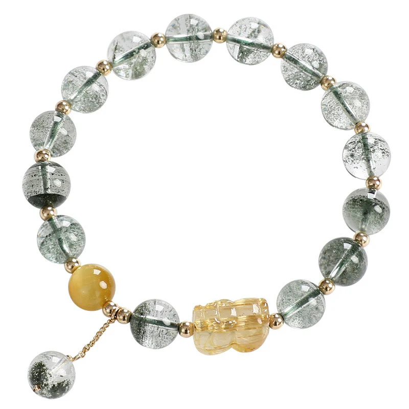 Buddha Stones Green Phantom Citrine PiXiu Confidence Bracelet