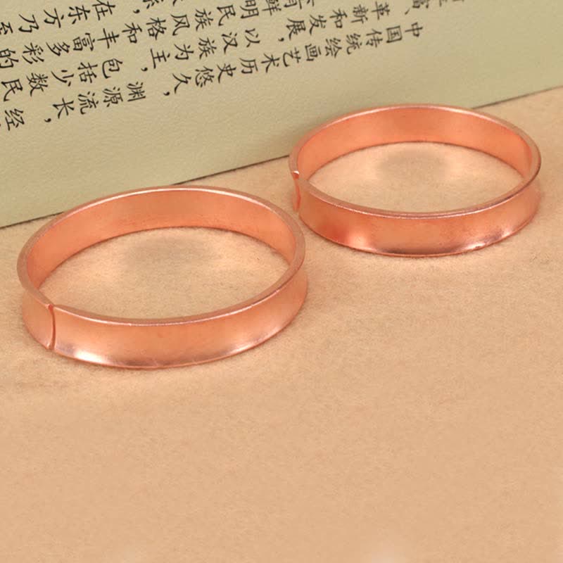 Buddha Stones Copper Wealth Luck Cuff Bracelet Bangle