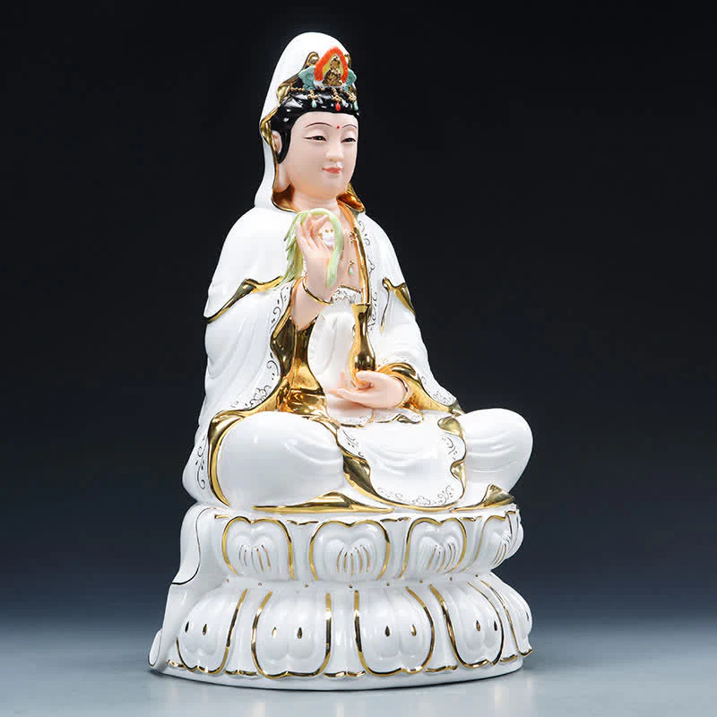 Buddha Stones Chenrezig Bodhisattva Avalokitesvara Success Ceramic Statue Home Decoration