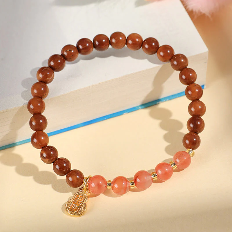 Buddha Stones Green Phantom Citrine Rutilated Quartz Super Seven Crystal Confidence Bracelet