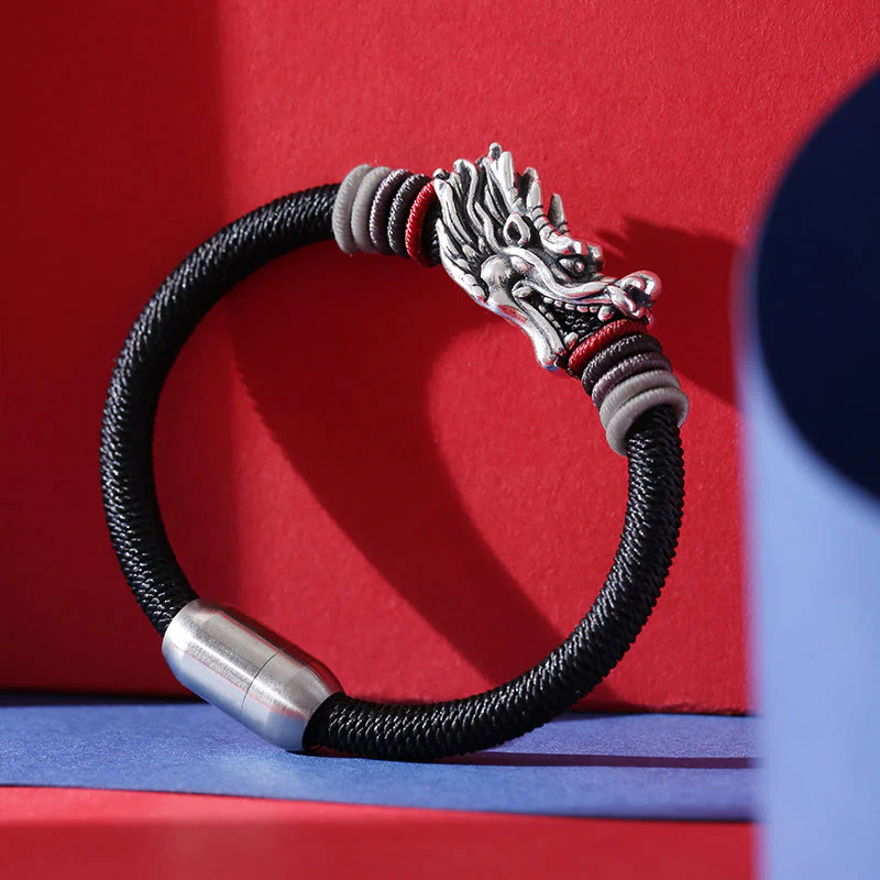 Buddha Stones 999 Sterling Silver Dragon Luck Handcrafted Braided Child Adult Bracelet (Extra 30% Off | USE CODE: FS30)