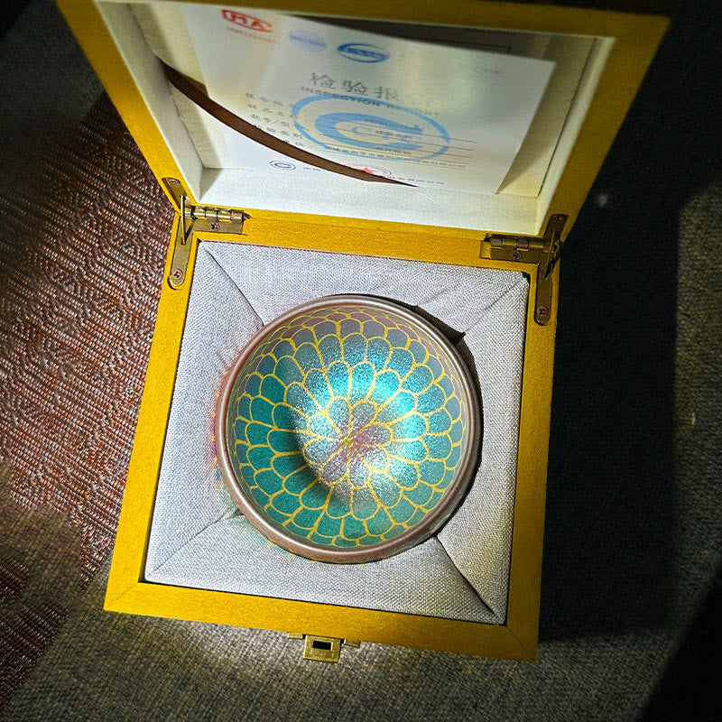 Buddha Stones Handmade Chinese Jianzhan Lotus Flower Pattern Ceramic Teacup Kung Fu Tea Cup 150ml