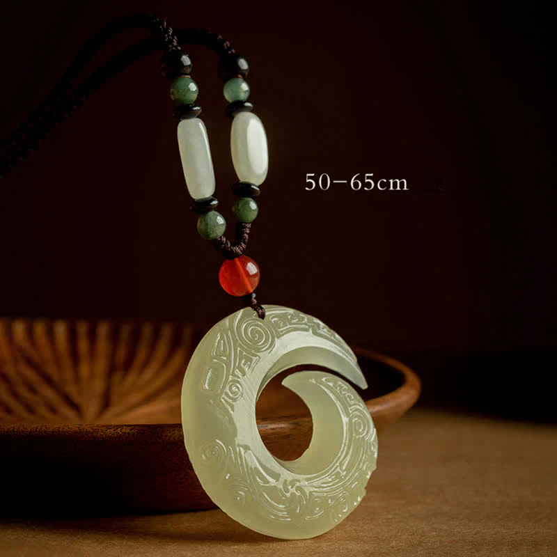 Buddha Stones Peace Buckle Jade Small Leaf Red Sandalwood Cinnabar Agate Luck Necklace Pendant