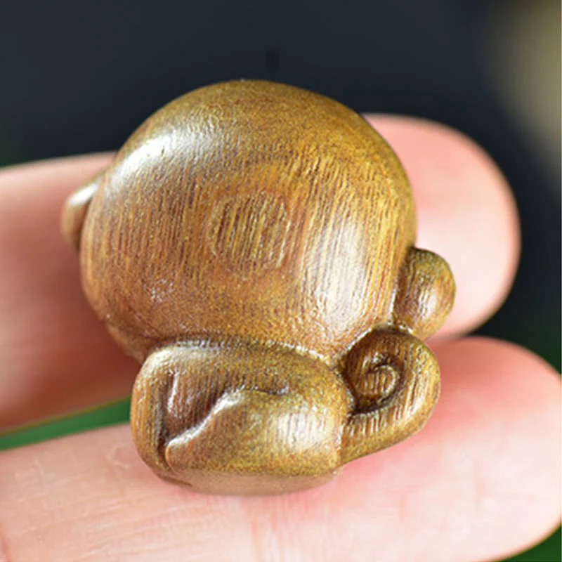 Buddha Stones Green Sandalwood Small Leaf Red Sandalwood Cute Monkey Animals Peace Decoration