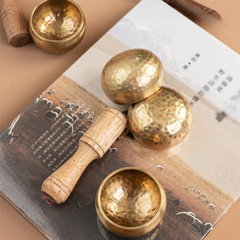Buddha Stones Handmade Mini Small Singing Bowl for Healing and Meditation Sound Bowl Set 1.57*0.98 IN