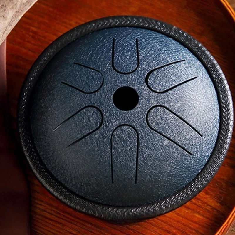 Buddha Stones Steel Tongue Drum Sound Healing Meditation Yoga Drum Kit 6 Note 5.5 Inch