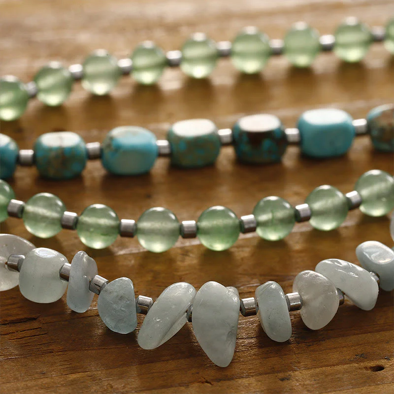 Buddha Stones Green Emperor Stone Green Aventurine Happiness Triple Wrap Bracelet