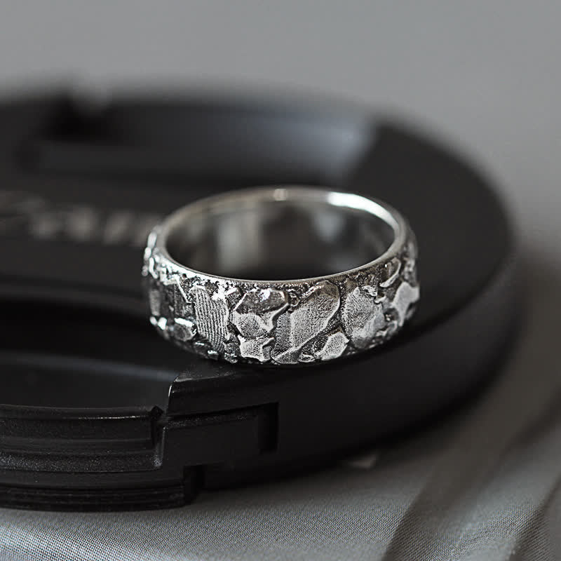 Buddha Stones Rock Pattern Luck Blessing Copper Ring