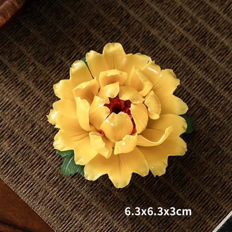 Buddha Stones Tibetan Lotus Blessing Ceramic Stick Incense Burner Decoration