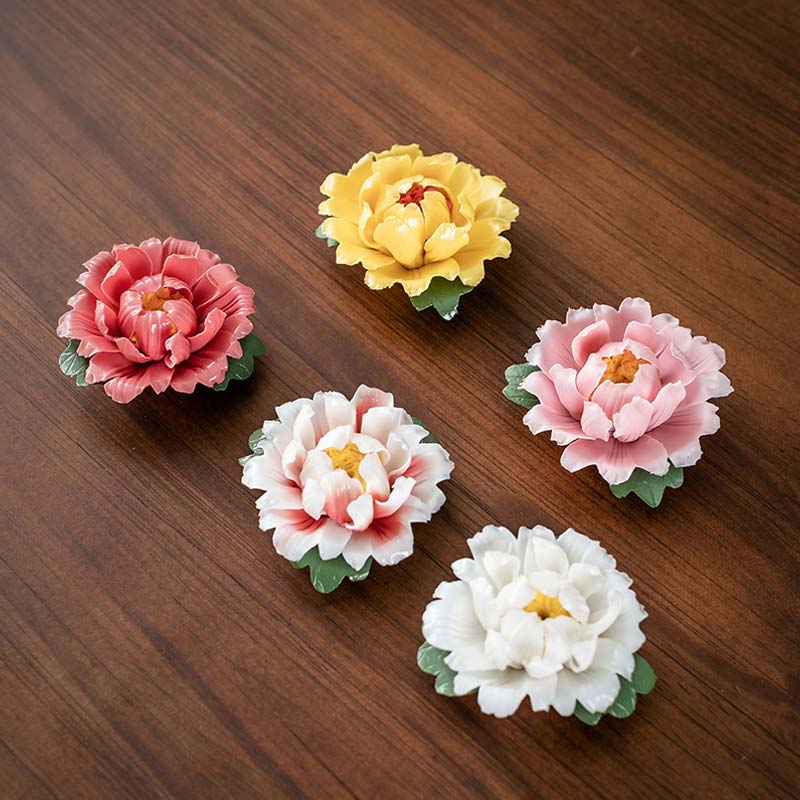 Buddha Stones Tibetan Lotus Blessing Ceramic Stick Incense Burner Decoration