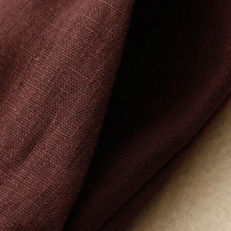 Buddha Stones Summer Casual Simple Design Linen Women's Wide Leg Pants With Zipper Pockets