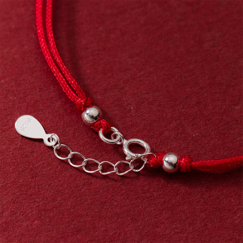 Buddha Stones 925 Sterling Silver Hollow Copper Coin Luck String Bracelet