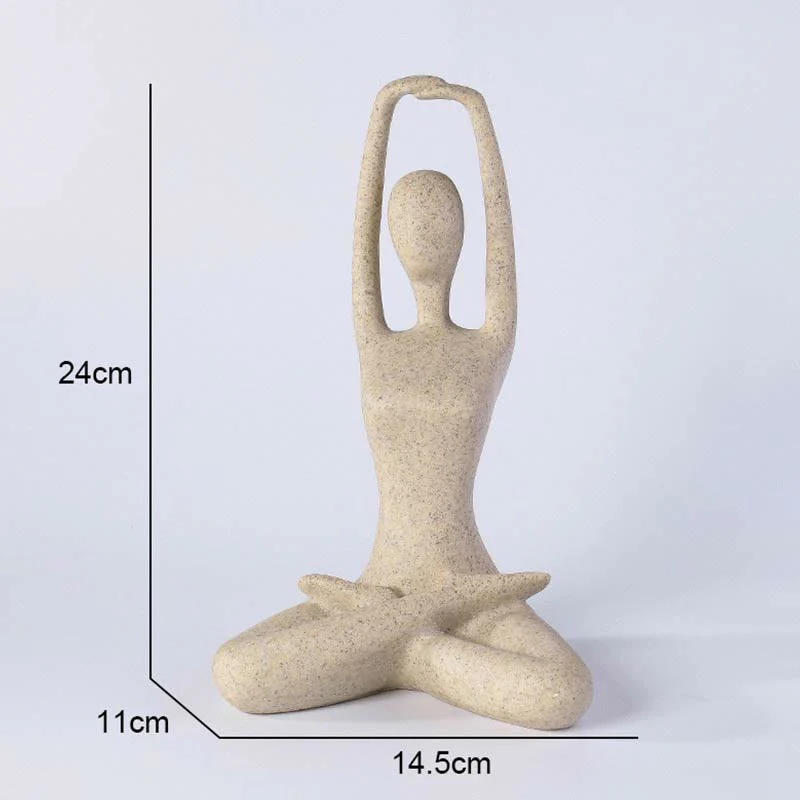 Buddha Stones Abstract Yoga Meditating Exercise Resin Spiritual Figurine Sculpture Desk Decoration