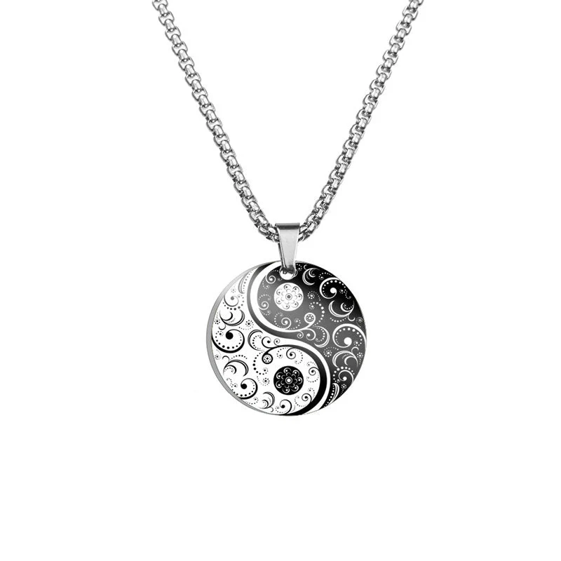 Yin Yang Koi Fish Dragon Titanium Steel Harmony Necklace Pendant (Extra 40% Off | USE CODE: FS40)