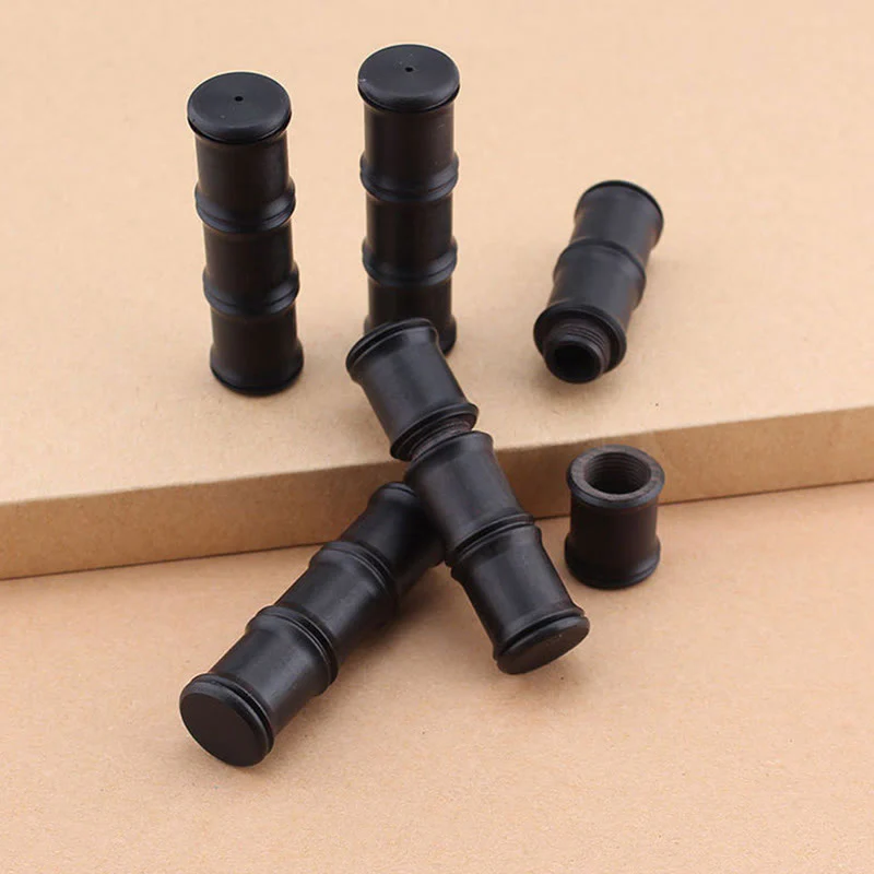 Buddha Stones Ebony Wood Bamboo Pattern Ghau Prayer Box Peace Necklace Pendant