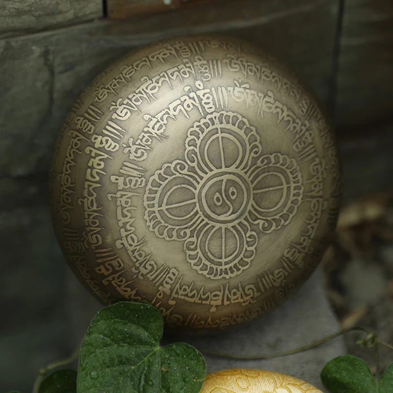 Buddha Stones Tibetan Sound Bowl Handcrafted for Focus and Meditation Peaceful Happiness Singing Bowl Set