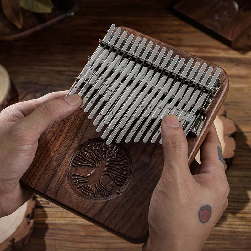 Buddha Stones Kalimba 34 Keys Thumb Piano Tree of Life Design Portable Finger Marimba Piano