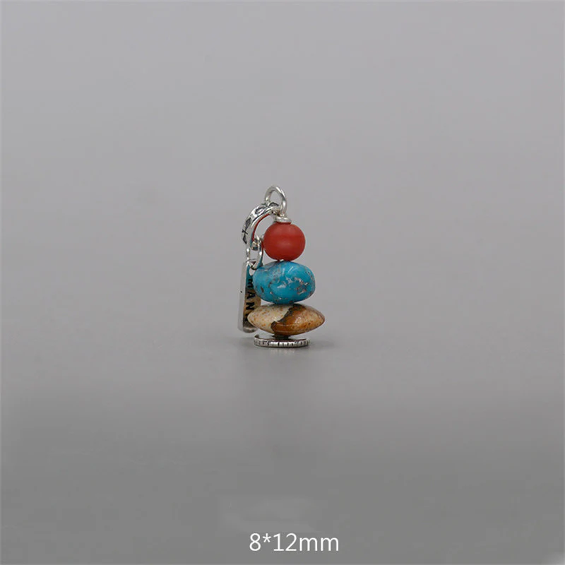 Buddha Stones Zen Cairn Labradorite Various Crystals Calm Pendant Necklace