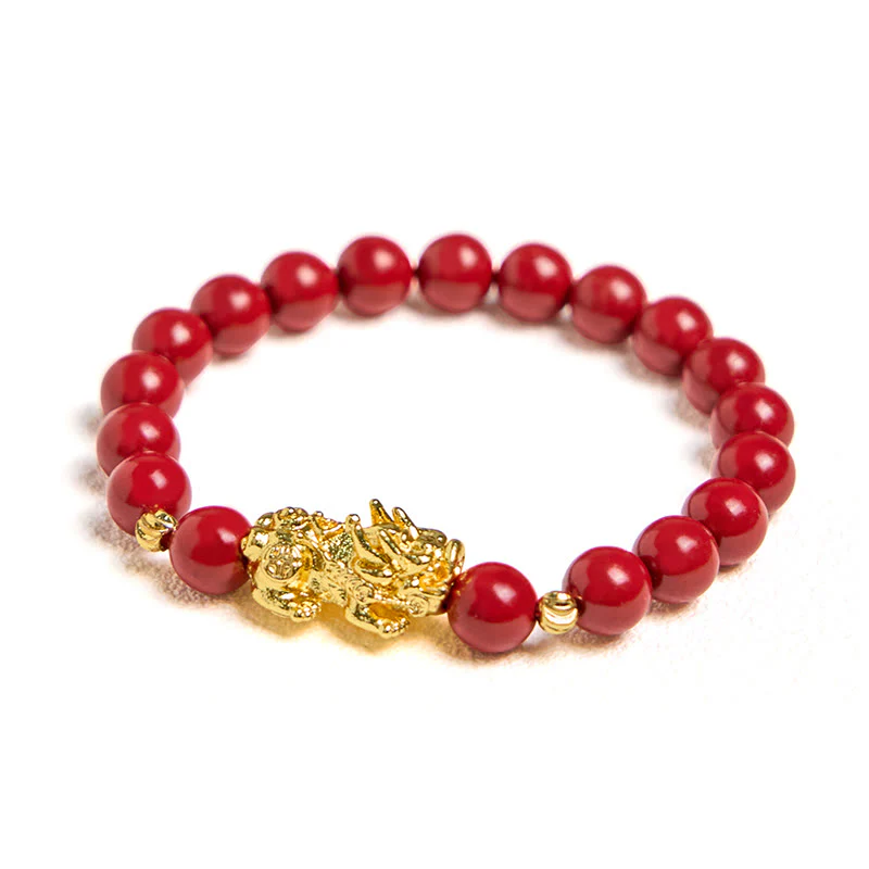 Buddha Stones Cinnabar PiXiu Calm Blessing Bracelet