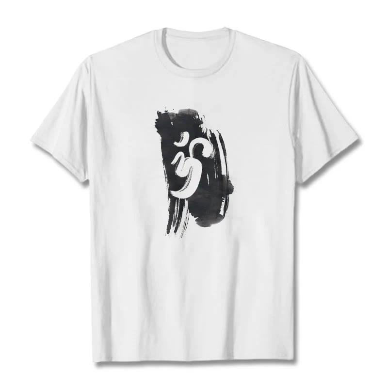Buddha Stones OM Ink Background Cotton Tee T-shirt