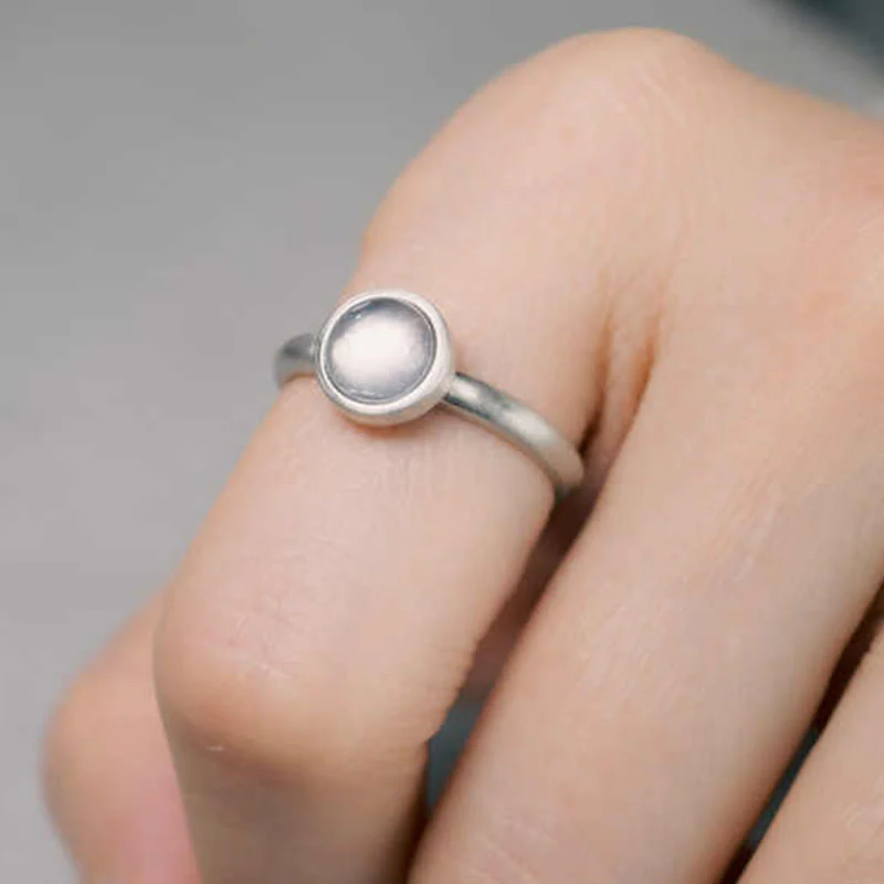 Buddha Stones Natural 925 Sterling Silver Pink Crystal Adjustable Warmth Ring