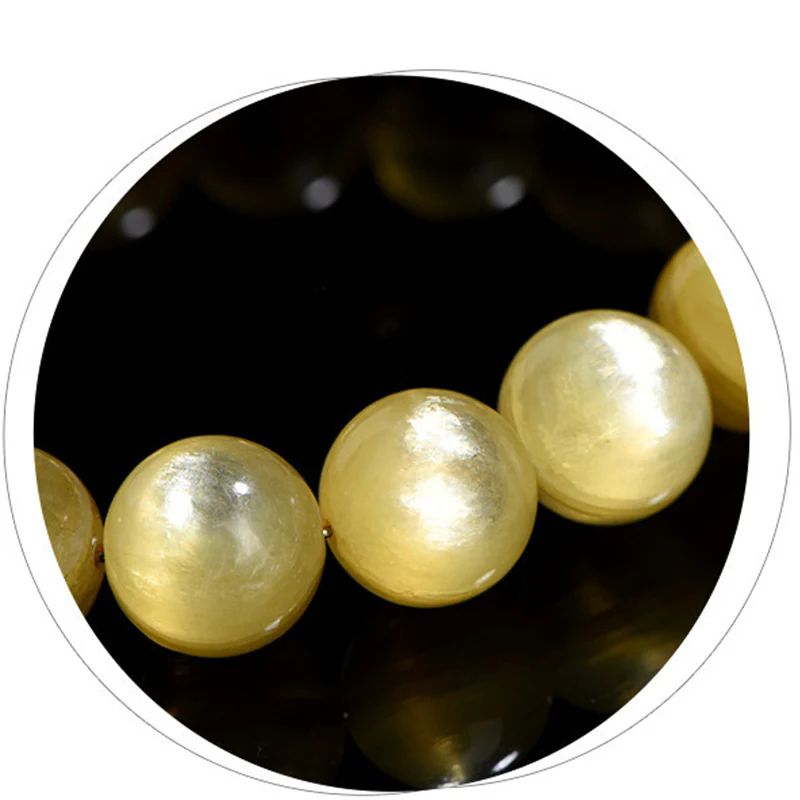 Buddha Stones Natural Golden Lepidolite Protection Prosperity Bracelet