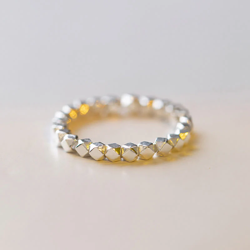 Buddha Stones 925 Sterling Silver Beaded Blessing Ring