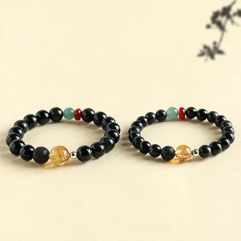 Buddha Stones Natural Black Obsidian Beads Strength Fulfillment Bracelet