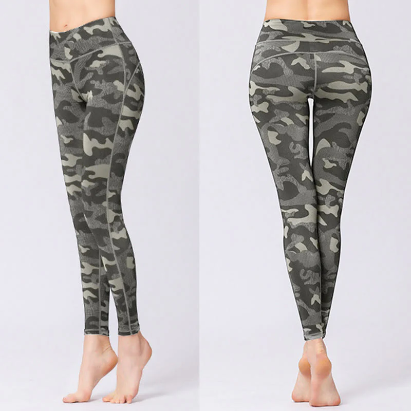 Buddha Stones Camo Print Sports Fitness Yoga High Waist Leggings Women's Yoga Pants