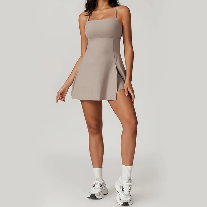 Buddha Stones Solid Backless Tennis Yoga Women Sports Dress