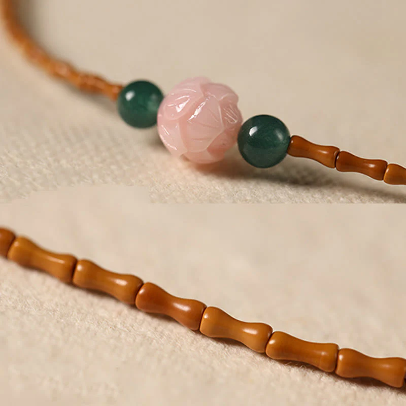 Buddha Stones Ultra-fine Olive Pit Lotus Inner Strength Double Circle Bracelet