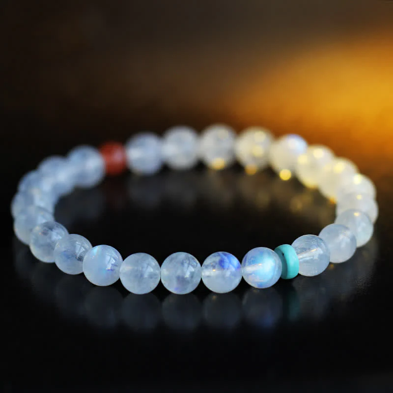 Buddha Stones Moonstone Calm Healing Positive Bracelet