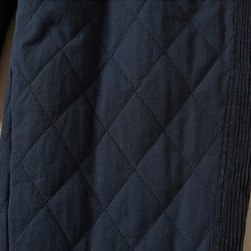 Buddha Stones Diamond Quilted Design Thermal Fleece-Lined Women's Harem Cotton Pants With Pockets