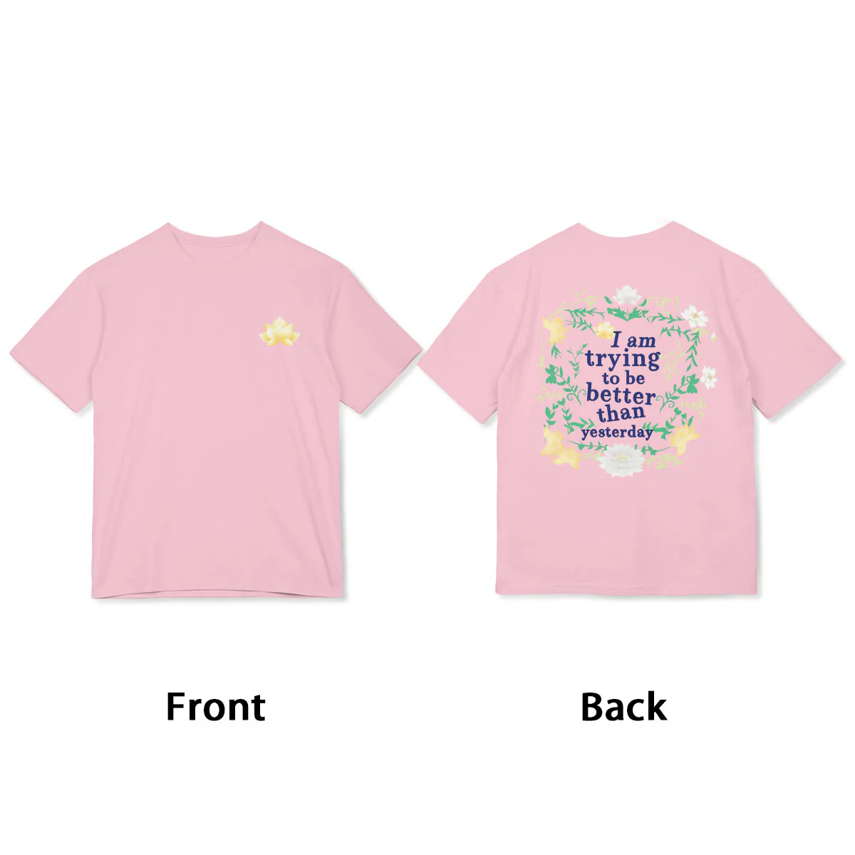 Buddha Stones Lotus I Am Trying To Be Better Tee T-shirt