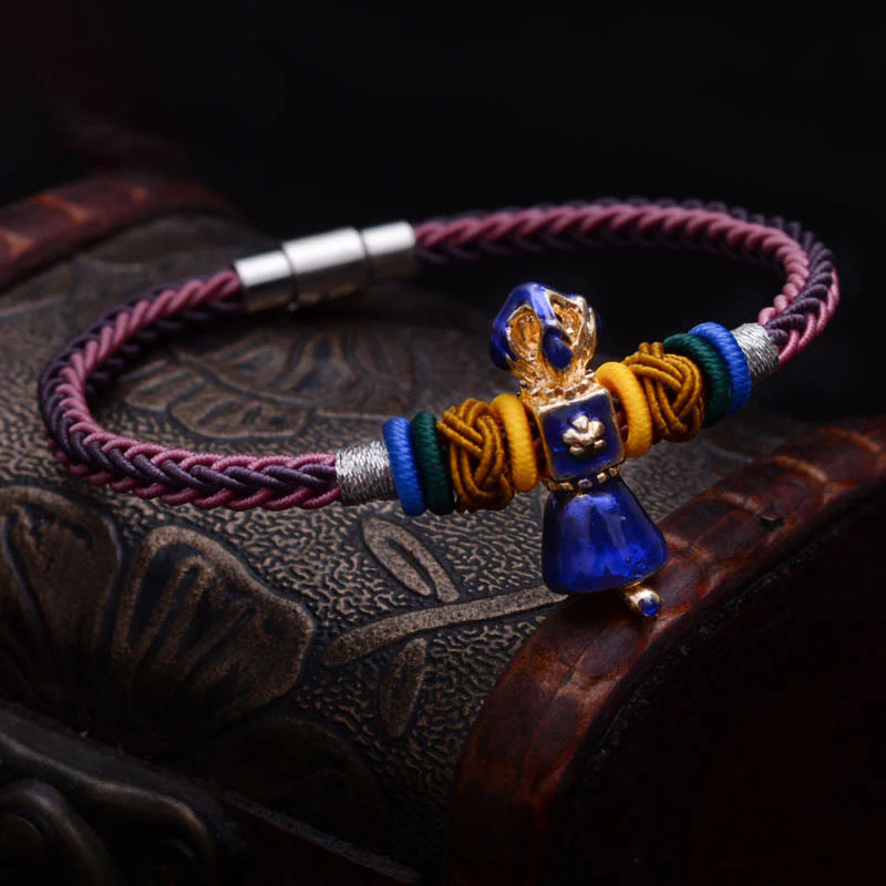 Buddha Stones Tibetan Handmade Dorje Vajra Strength Eight Threads String Bracelet