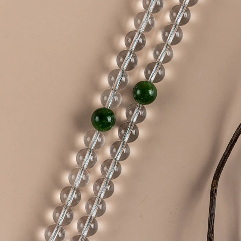 Buddha Stones 108 Beads White Crystal Jade Meditation Bracelet Mala