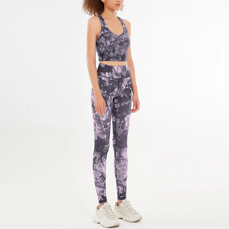 Buddha Stones 2Pcs Floral Flowers Print Crop Tank Top Pants Sports Gym Outfits Fitness Yoga Women's Yoga Sets