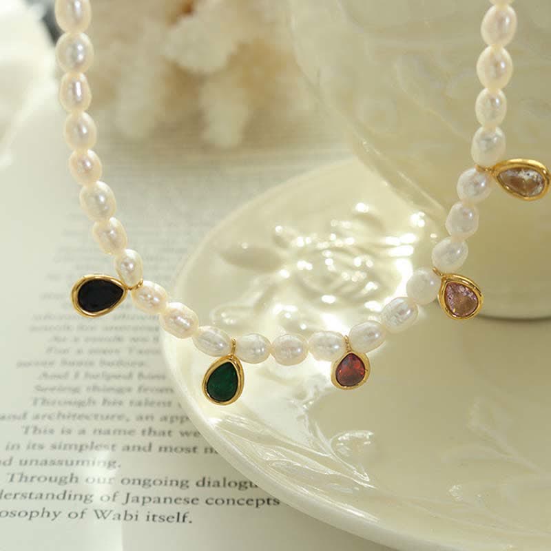 Buddha Stones Pearl Crystal Stone Purity Necklace Pendant