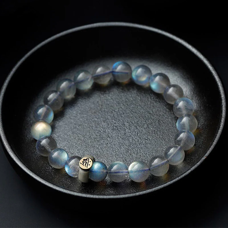Buddha Stones 12 Chinese Zodiac Moonstone Calm Love Bracelet