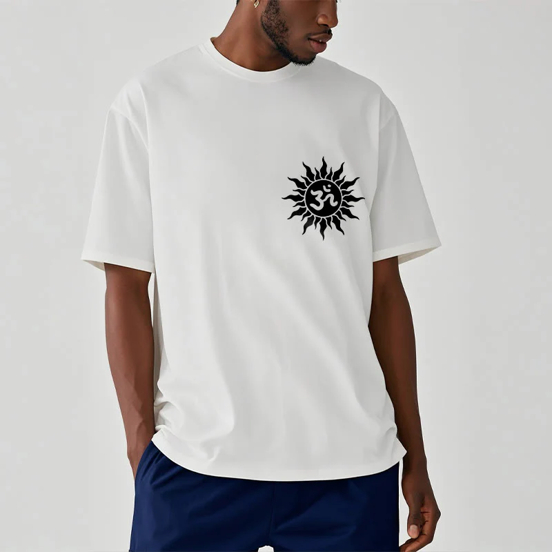 Buddha Stones Sun OM Symbol Design Tee T-shirt