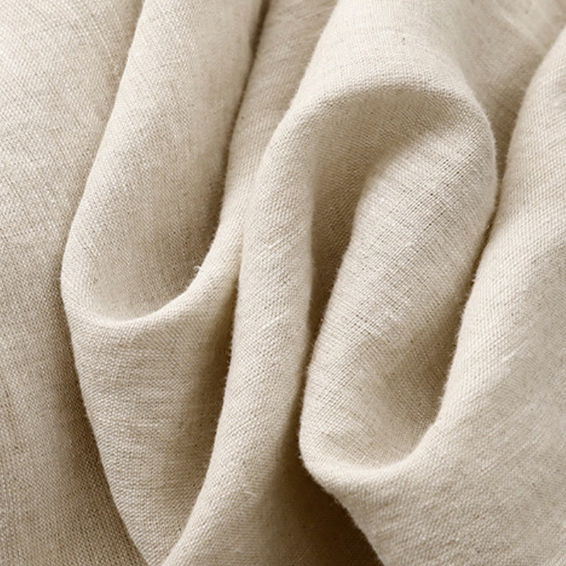 Buddha Stones Wild Plain Cotton Linen Women's Wide Leg Pants With Pockets