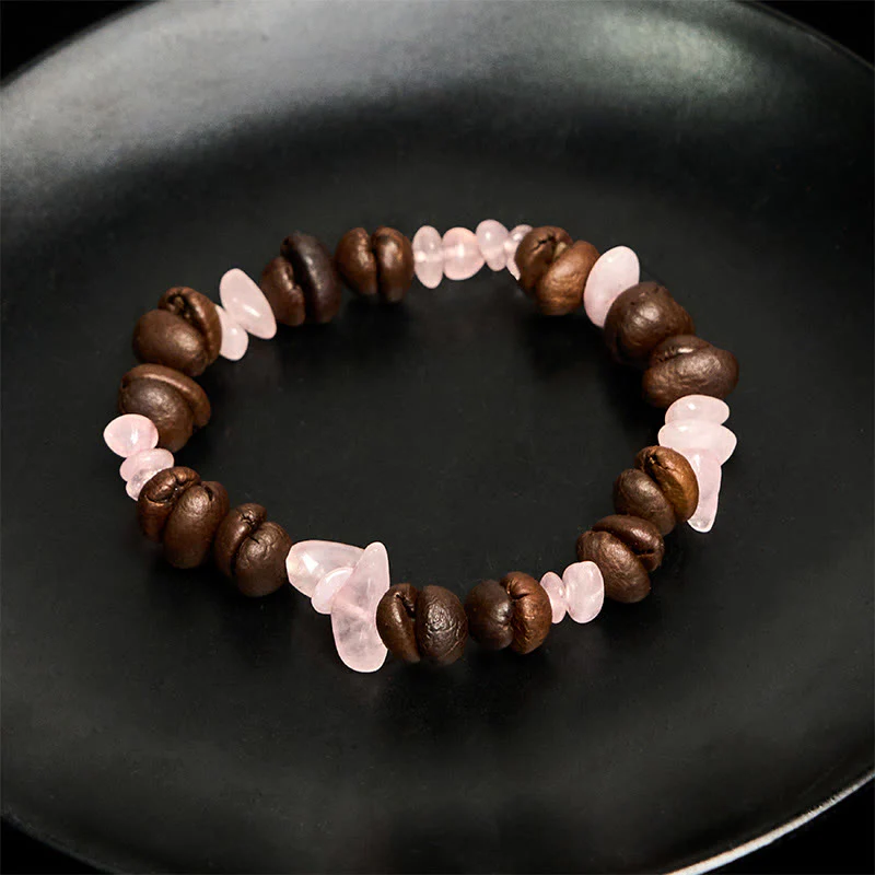 Buddha Stones Handmade Natural Coffee Beans Amethyst Citrine Amazonite Irregular Crystal Bracelet