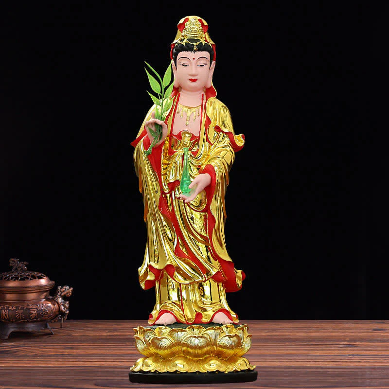 Buddha Stones Chenrezig Bodhisattva Avalokitesvara Figurine Harmony Resin Statue Home Decoration