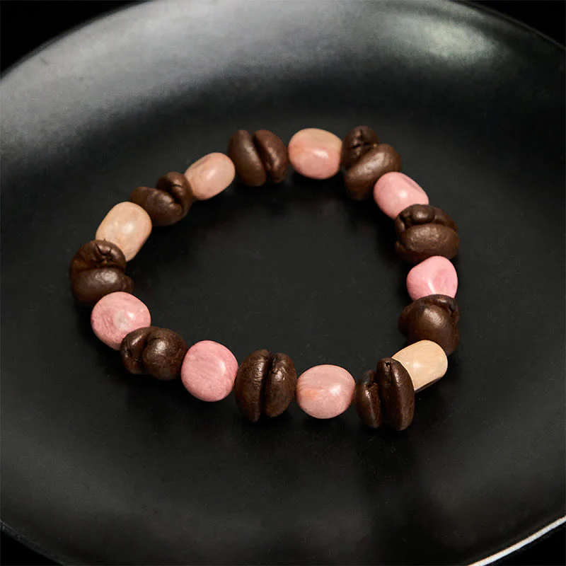 Buddha Stones Handmade Natural Coffee Beans Irregular Stone Bracelet