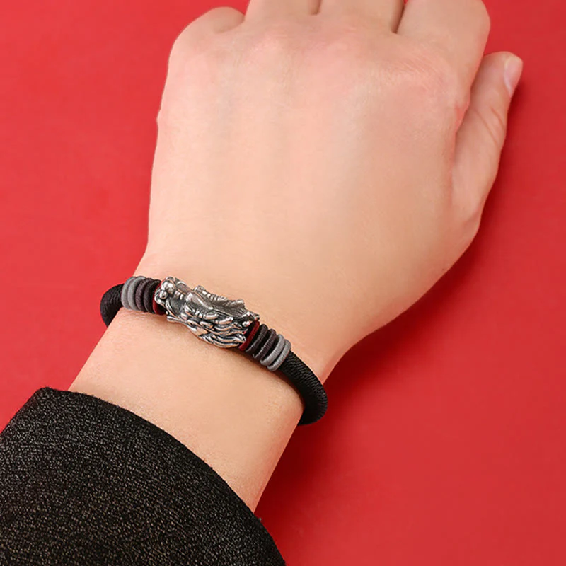 Buddha Stones 999 Sterling Silver Dragon Luck Handcrafted Braided Child Adult Bracelet (Extra 30% Off | USE CODE: FS30)