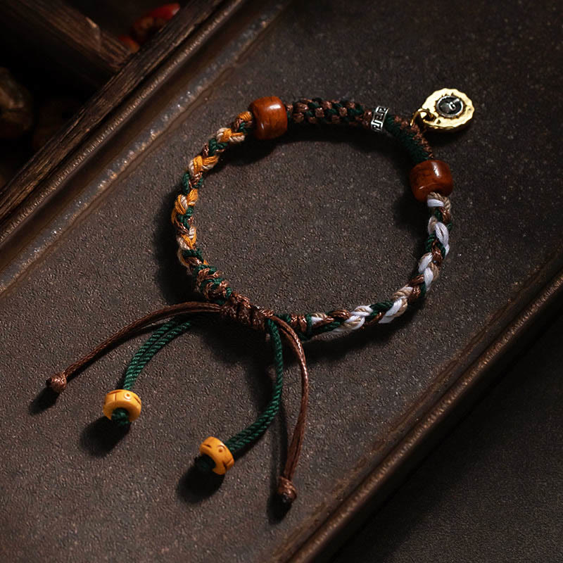 Buddha Stones Tibetan Bone Beads Luck Rope Bracelet