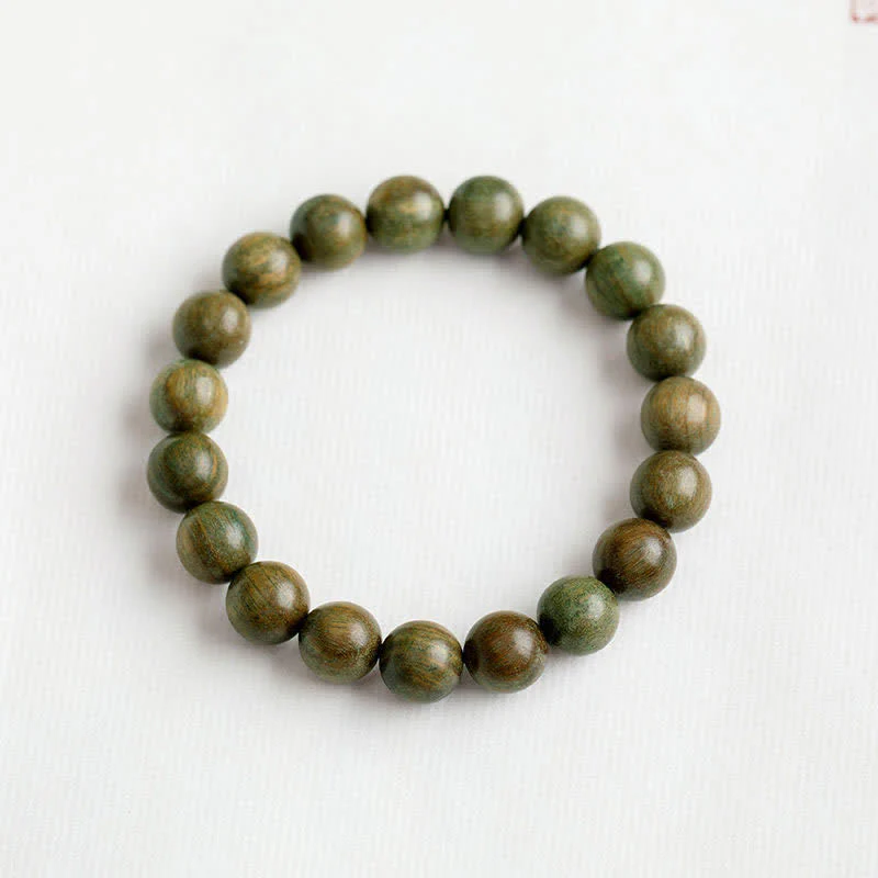 Buddha Stones Tibetan Green Sandalwood Soothing Cure Bracelet
