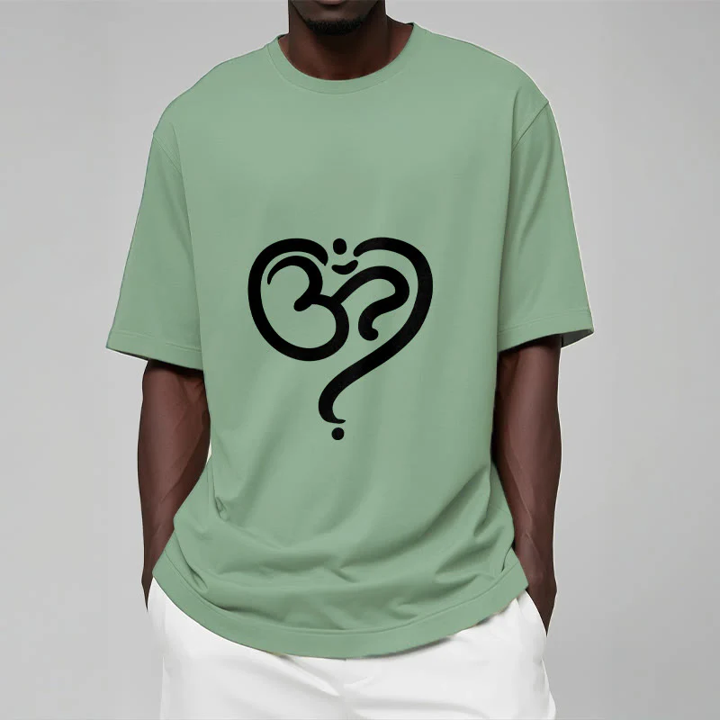 Buddha Stones Love Heart OM Symbol Design Tee T-shirt