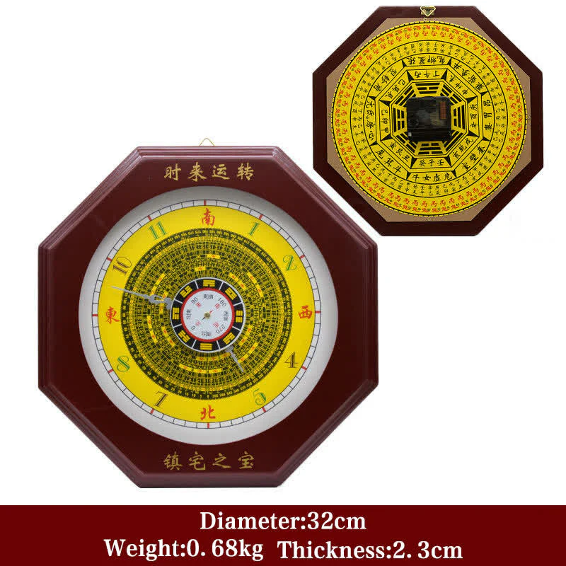Buddha Stones Feng Shui Bagua Map Balance Energy Map Wall Clock