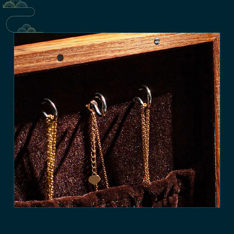 Buddha Stones Antique Flower Leaf Handmade Rosewood Jewelry Storage Box Wooden Gift Organizer Box